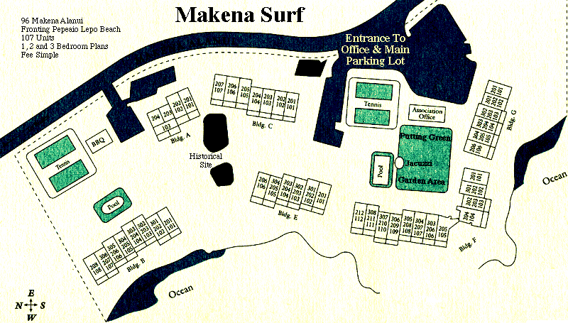 Makena Surf, : Site Map
