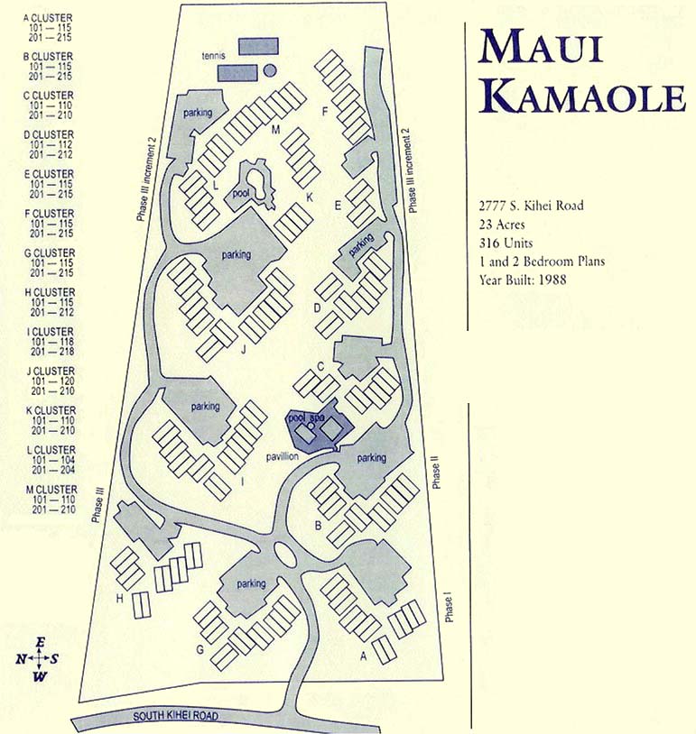 Maui Kamaole: Site Map